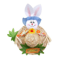 Easter Bunny Creative Straw Cap Kids Handmade Straw Cap Rabbit Easter Toys for Children Home Decoration Ornaments Gifts